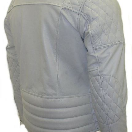 Mens Cowhide Leather Biker Jacket-Nassau
