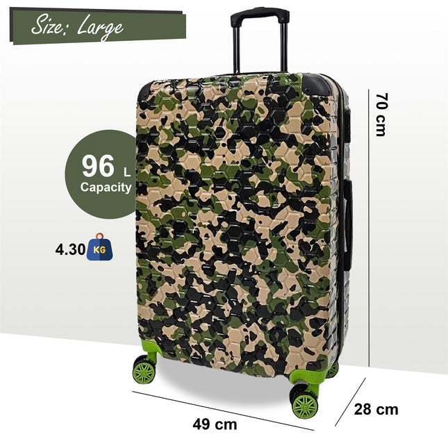 Hardshell Camo Robust ABS Suitcase Set