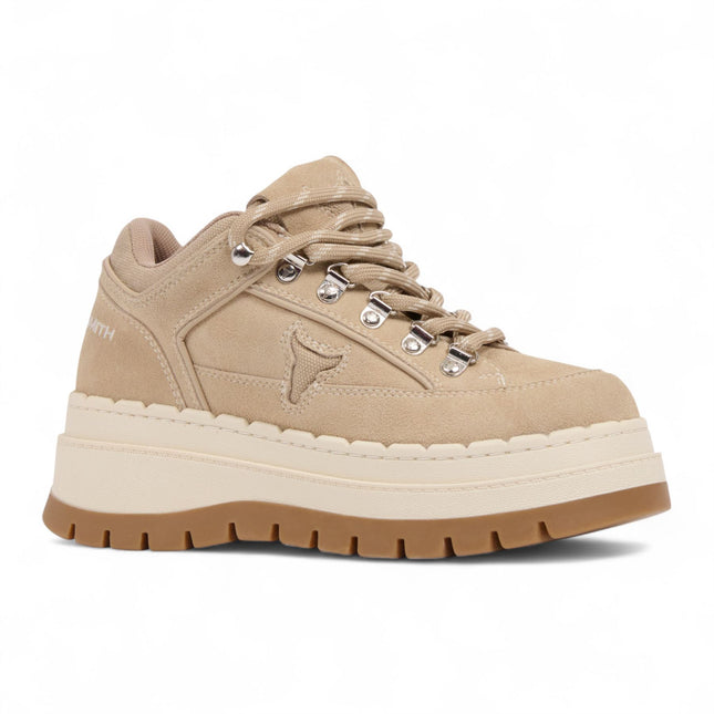 Windsorsmith Womens Sand Brown Suede Chunky Platform Sneakers Trainers - Ultimatum