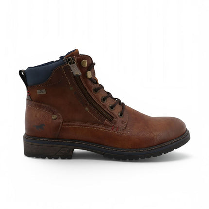 Mustang Men's Brown Faux Leather Winter Lace-Up Ankle Boots - M0031006