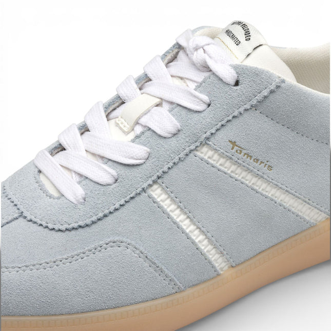 Tamaris Women's Blue White Leather Trainers Sneaker Shoes