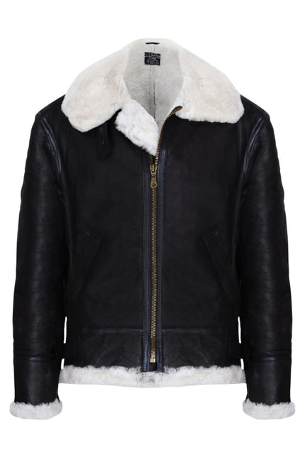 Mens B3 Aviator Real Sheepskin Leather Flying Jacket-Hobart