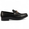 Men's Black Loafers with Gold Buckle Smart Slip-On Shoes