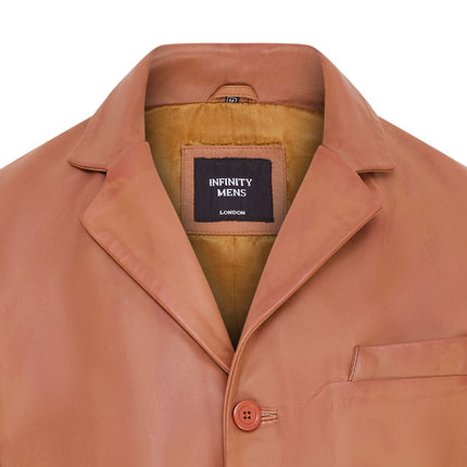 Mens Genuine Leather Blazer Soft Real Italian Tailored Vintage Jacket Coat