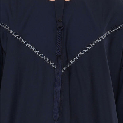 Men's Eid Navy Blue Moroccan Thobe Robe Djellaba Ramadan Eid Jubba- HM10