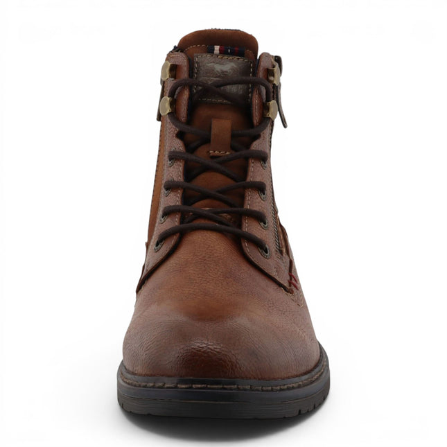 Mustang Men's Brown Faux Leather Winter Lace-Up Ankle Boots - M0031006