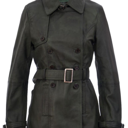 Womens Nappa Leather Trench Coat-Mosul