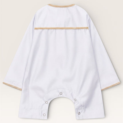 Baby Boys Ramadan White Moroccan Thobe Robe Emirati Eid Jubba- B-TT003
