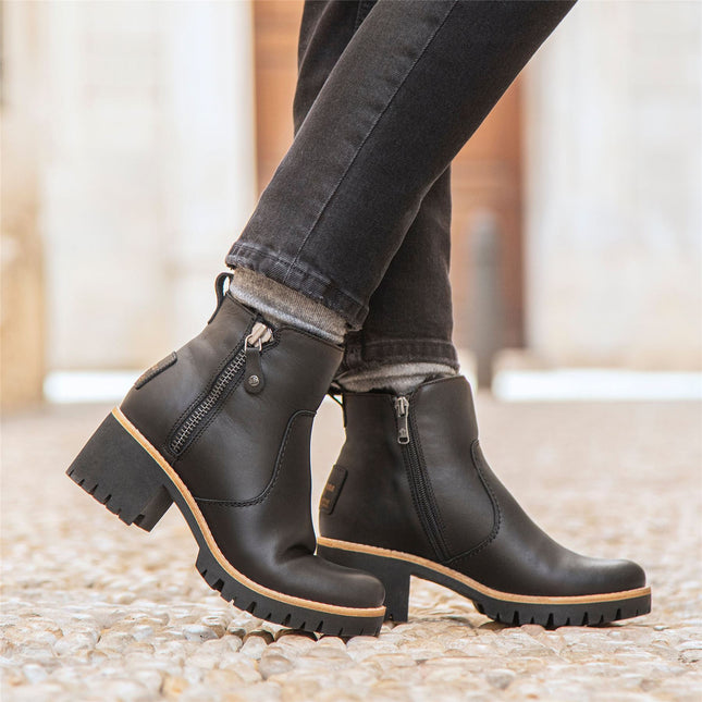 Panama Jacks Women's Black Trav B2 Leather Ankle Boots