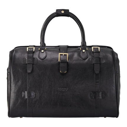 Genuine Leather Black Duffle Holdall Vintage Travel Gym Bag - Windsor