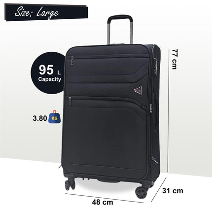 Lightweight Soft  Dual 4 Wheel Luggage Suitcases