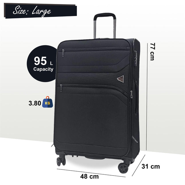 Lightweight Soft  Dual 4 Wheel Luggage Suitcases