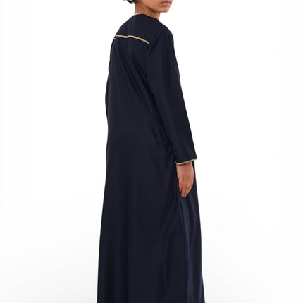 Kids Boys Ramadan Navy Blue Moroccan Thobe Robe Emirati Eid Jubba- TT-003