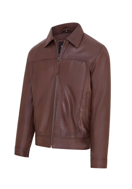 Mens Retro 100% Nappa Leather Harington Biker Jacket