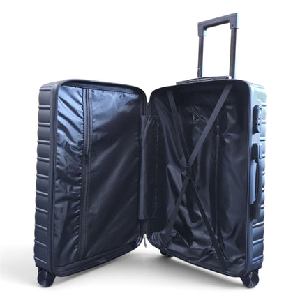 Hardshell Black Suitcase Set Robust 8 Wheel Luggage Cabin Case Bag