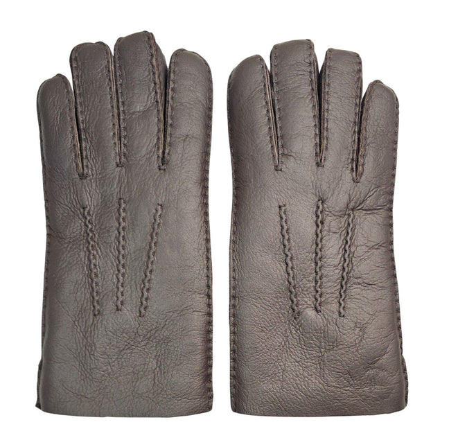 Infinity Leather Mens Brown Luxury Sheepskin Leather Gloves