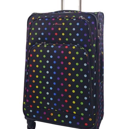 Lightweight Print Suitcases 8 Wheel Luggage Travel Soft Bags Set