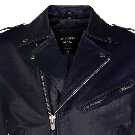 Mens Cow-Hide Black Brando Jacket -Venice
