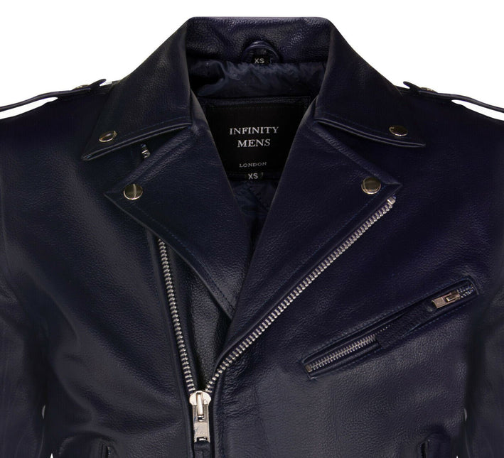 Mens Cow-Hide Black Brando Jacket -Venice