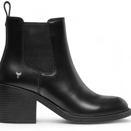 Windsorsmith Womens Black Classic Leather Platform Ankle Chelsea Boots - Varsity