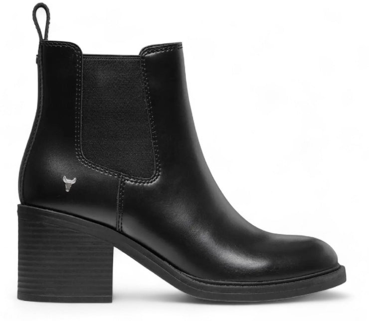 Windsorsmith Womens Black Classic Leather Platform Ankle Chelsea Boots - Varsity