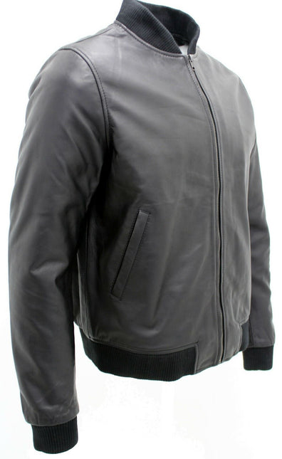 Mens Retro Varsity Leather Bomber Jacket-Pretoria