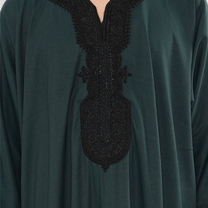 Kid's Boys Green Moroccan Thobe Jubba Robe Eid Djellaba Gandoura - K-HM62