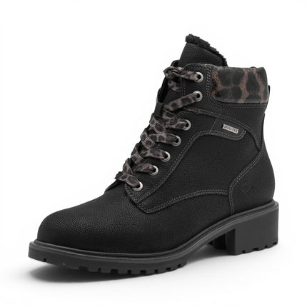 Tamaris Women’s Black Warm Lace-Up Winter Outdoor Ankle Boots - 26266-43