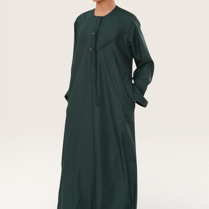 Kids Boys Eid Green Moroccan Jubba Robe Djellaba Ramadan Eid Thobe - K-HM11