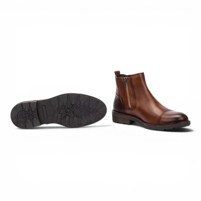Pikolinos Men's Brown Leather Zip Chelsea Ankle Boots - York