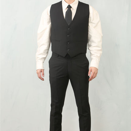 Men's Black 3 Piece Formal Classic Prom Suit Workwear