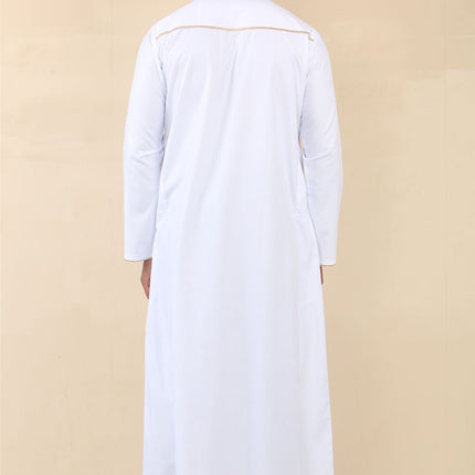 Men's Omani Eid White Thobe  Saudi Emirati Jubba Robe