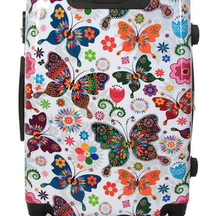 Hard Shell Printed Dual 4 Wheel Luggage Suitcase