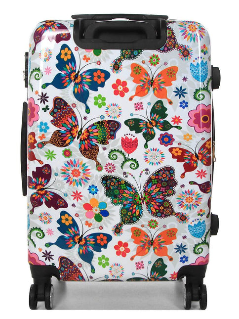 Hard Shell Printed Dual 4 Wheel Luggage Suitcase