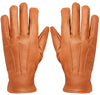 MENS TAN CLASSIC REAL 100% LEATHER GLOVES THERMAL LINED DRIVING WINTER GIFT