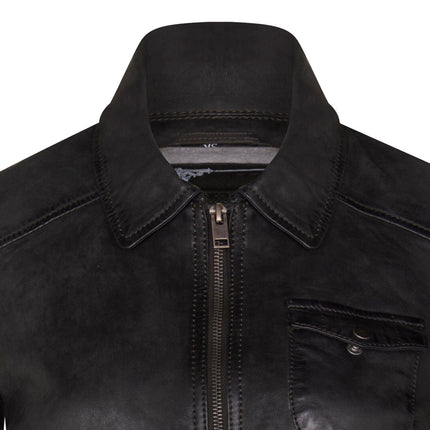 Womens Leather MA-1 Varsity Jacket-Ann Arbor