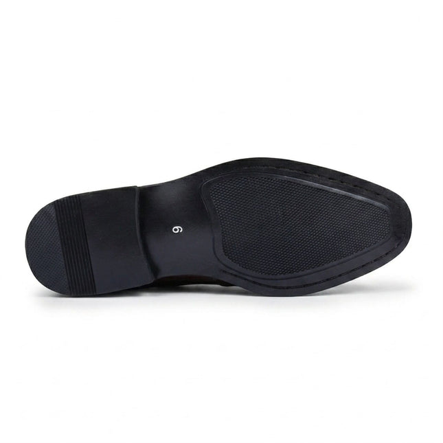 Men's Black Vegan Leather Double Monk Strap Loafer Shoes