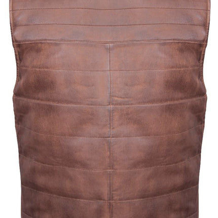 Mens Reversible Black and Brown Leather Gilet-Preston