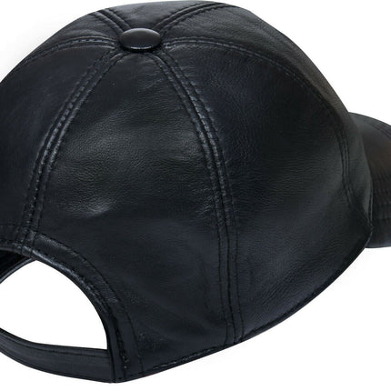 Unisex Real Nappa Leather Adjustable Golf Snapback Plain Baseball Cap Hat