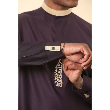 Men's Purple Thobe Arab Saudi Emirati Islamic Clothing Jubba Robe