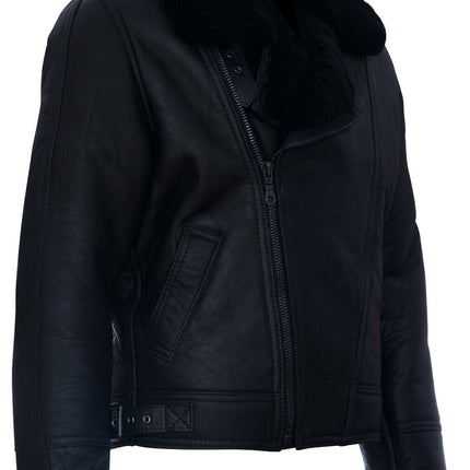 Mens Sheepskin Leather WW2 Bomber Jacket-Tucson