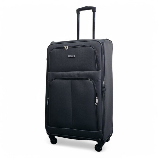 Expandable Soft Shell 4 Wheel Luggage Travel Cabin Suitcase Set Holiday Bags