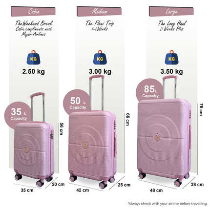 Robust ABS Hard Shell 8 Wheels Luggage Travel Holiday Cabin Suitcase Set