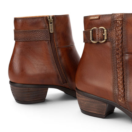 Pikolinos Women's Brown Leather Heel Ankle Boots - Utiel