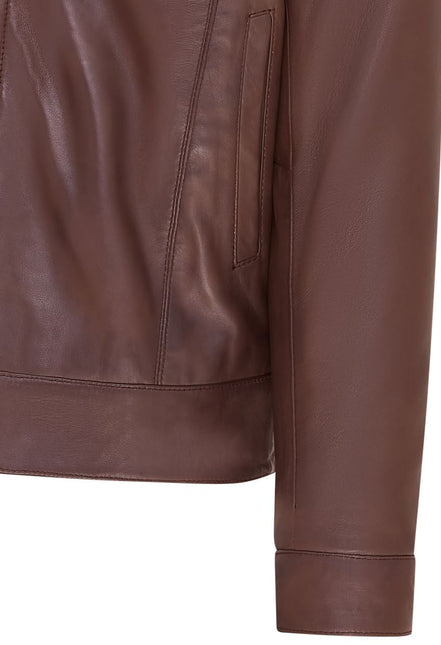 Mens Retro 100% Nappa Leather Harington Biker Jacket