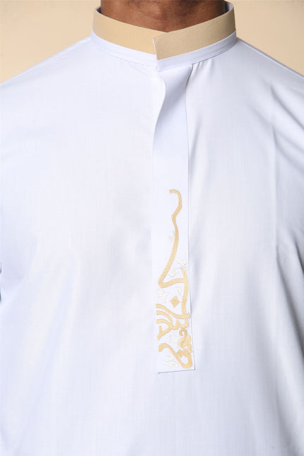 Men's White Thobe Arab Saudi Emirati Islamic Clothing Jubba Robe