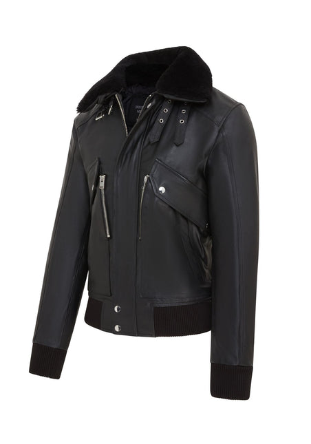 Men's Air Force A2 USAF Black Aviator Bomber Leather Cowhide Jacket