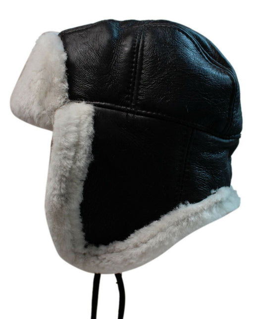 Men's B3 Brown Cream RAF Aviator Shearling Sheepskin WW2 Flying Hat