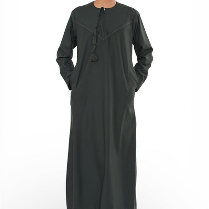Kids Boys Ramadan Eid Green Moroccan Jubba Robe Djellaba Thobe - K-TT008