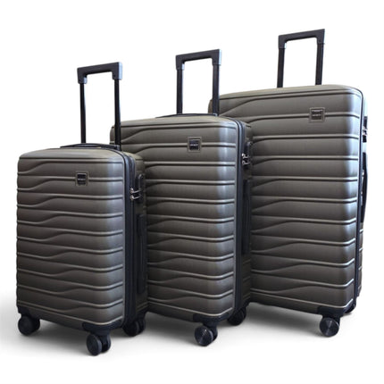 Hardshell Coffee Suitcase Set Robust 8 Wheel Luggage Cabin Case Bag